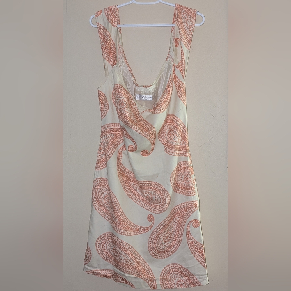🩷SALE🩷Trina Turk Orange and Cream Paisley Dress